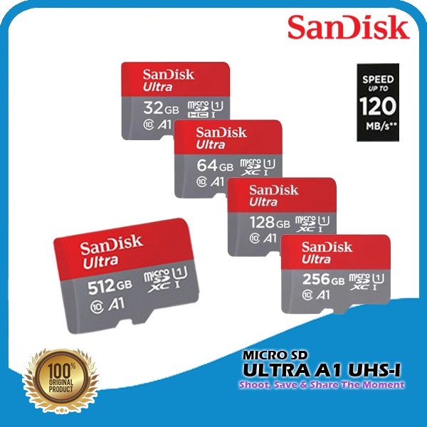 Memory Card Micro SD SANDISK 128GB Class 10 Speed 120 MBPS ULTRA SDXC