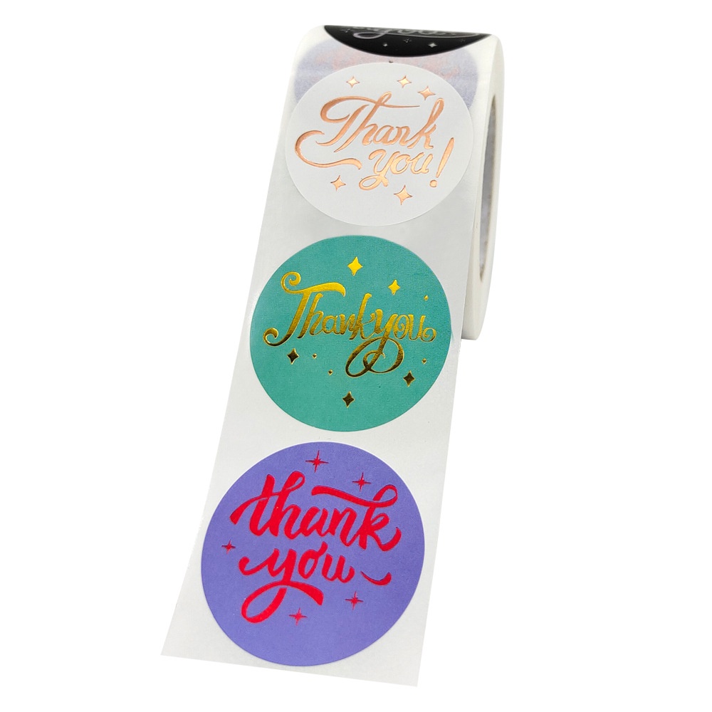 

50 pcs Colorful Big Thank You Sticker Stiker Terima Kasih untuk Online Shop Packing Label Sticker Packaging Seal Segel