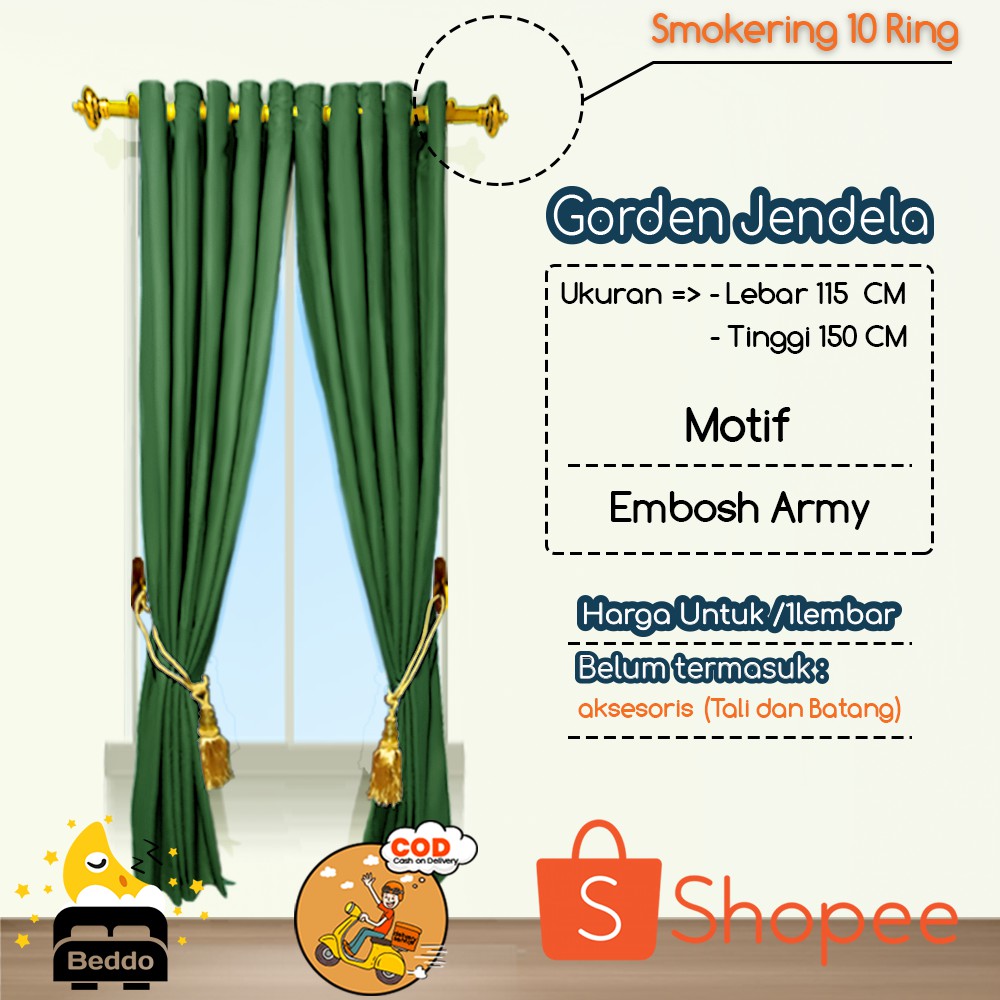 Gorden Jendela gorden pintu gorden minimalis gorden polos gorden Smokering/ gordeng murah/corak