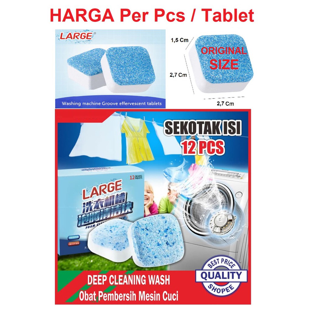 TABLET PEMBERSIH MESIN CUCI PAKAIAN PIRING (HARGA PER PCS&amp;MINIMAL ORDER 10 PCS)