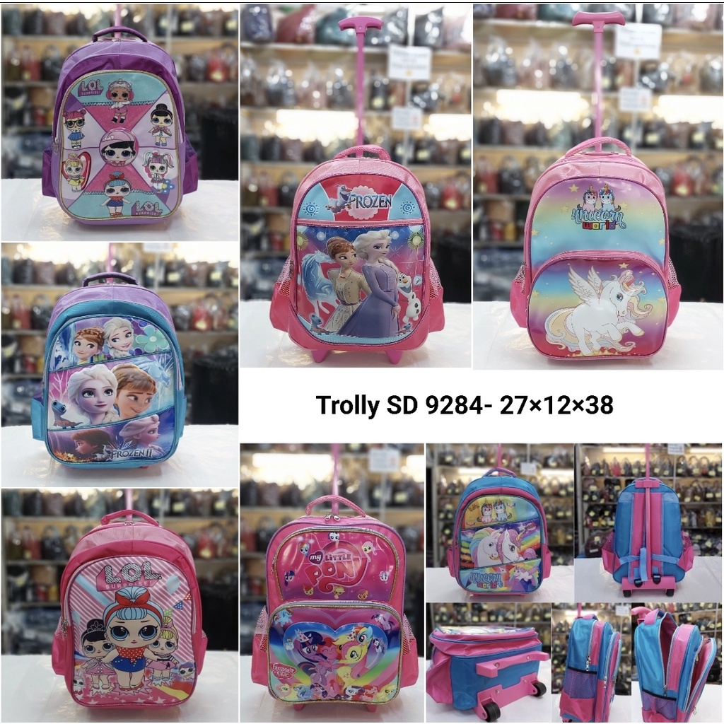 Tas dorong ransel trolly sd anak perempuan anak laki