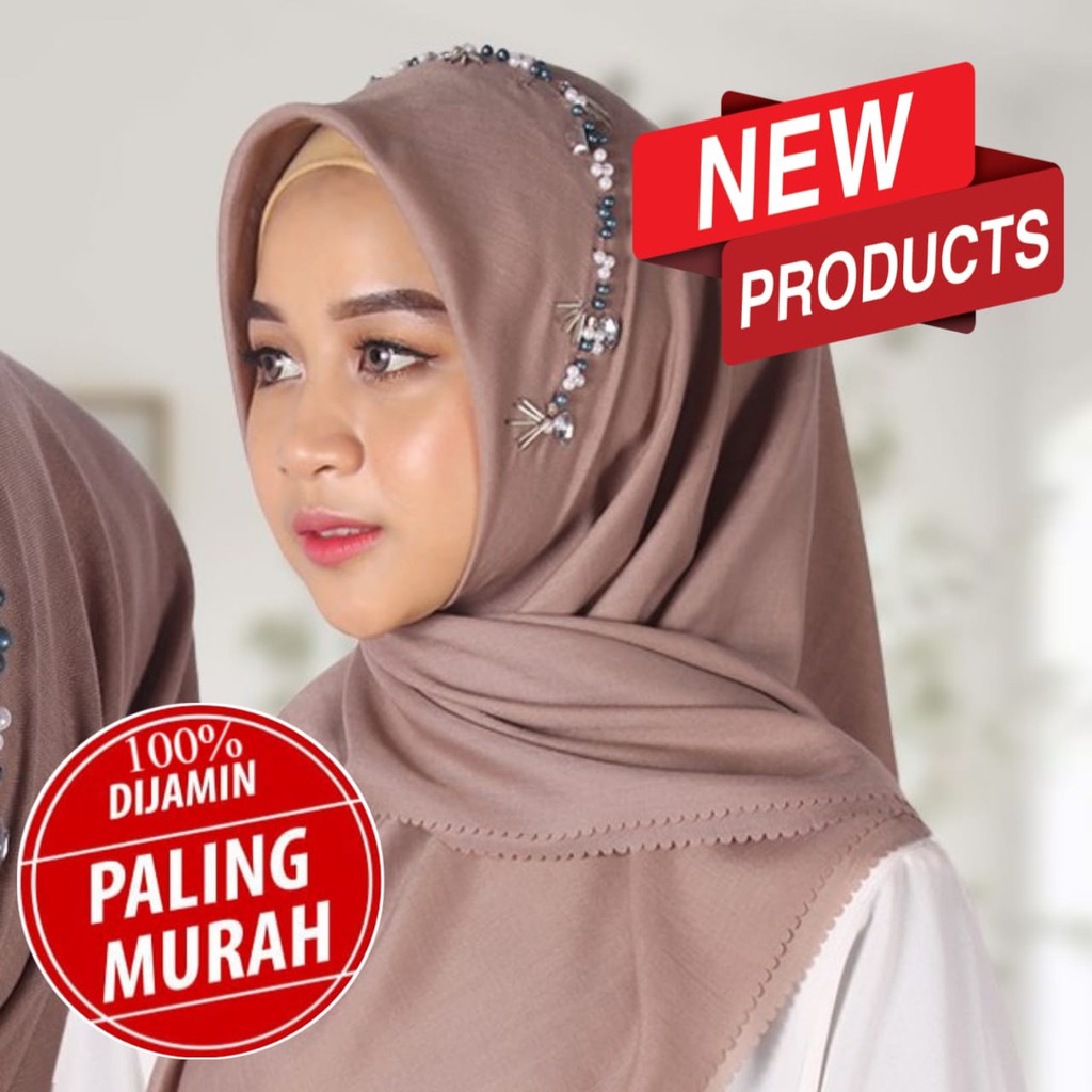 Hijab Segiempat Bella Lasercut Payet/Jilbab Bella Lasercut Payet