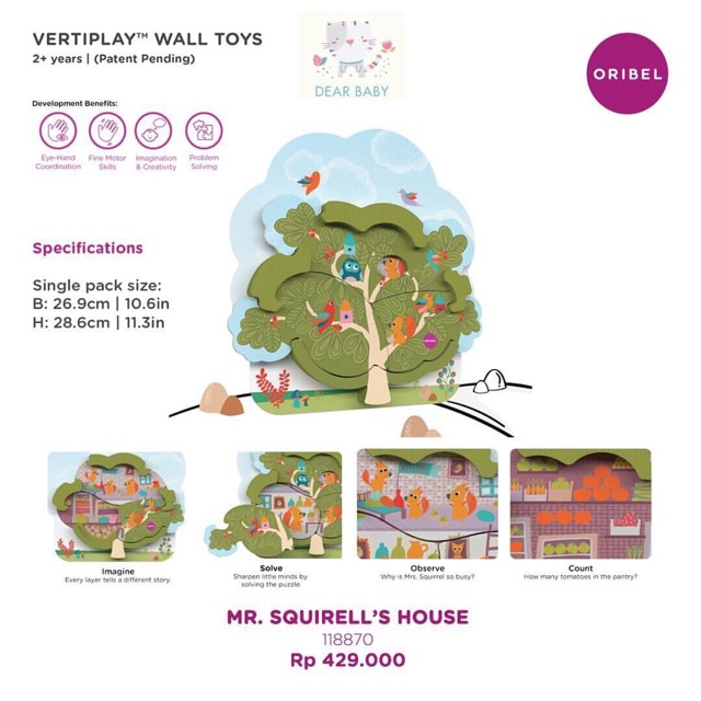 Oribel Vertiplay Wall Jigsaw Puzzle - Mr. Squirrel's House