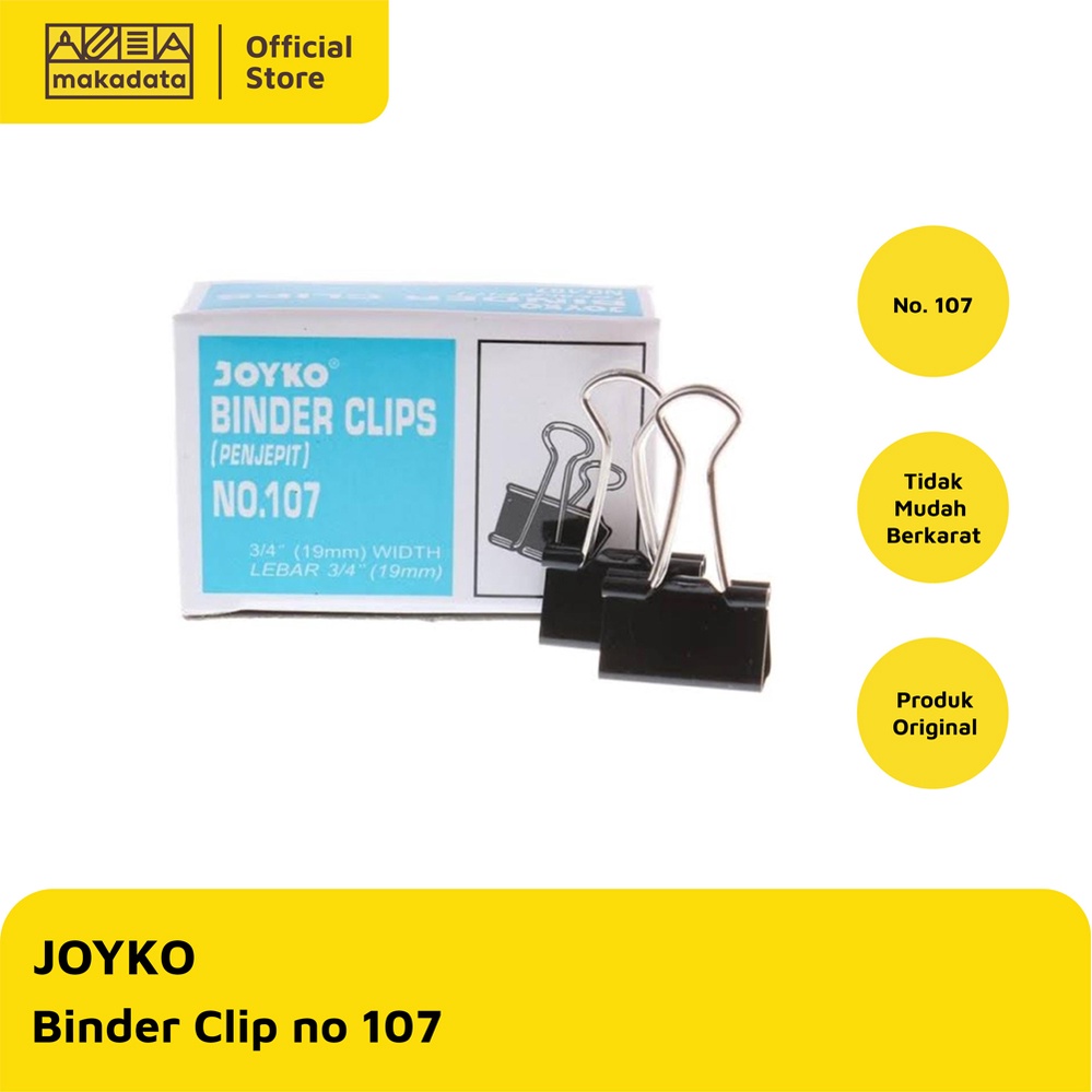 

BINDER CLIP / KLIP KERTAS JOYKO 19 MM NO.107 MURAH