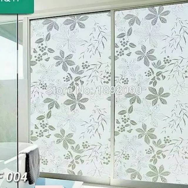 Sandblas/sticker/stiker kaca/stiker motif daun/kaca film/stiker jendela
