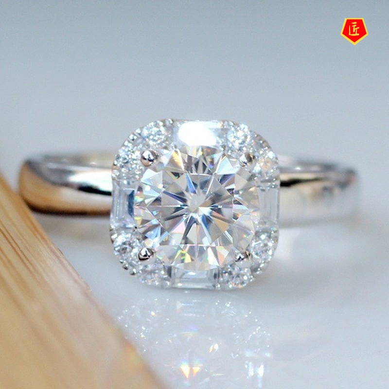 [Ready Stock]Round Shiny Diamond Ring Fashion Simple