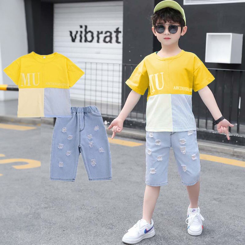 (LOLI-JKT) BOY-34 STELAN BOY ALFABET HIJAU KUNING 110-160