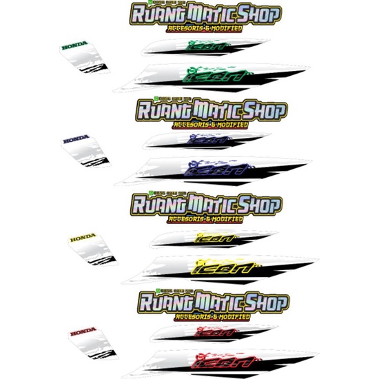 STRIPING BEAT KARBU TRANSPARAN ICON LIST BIRU/KUNING/HIJAU/MERAH