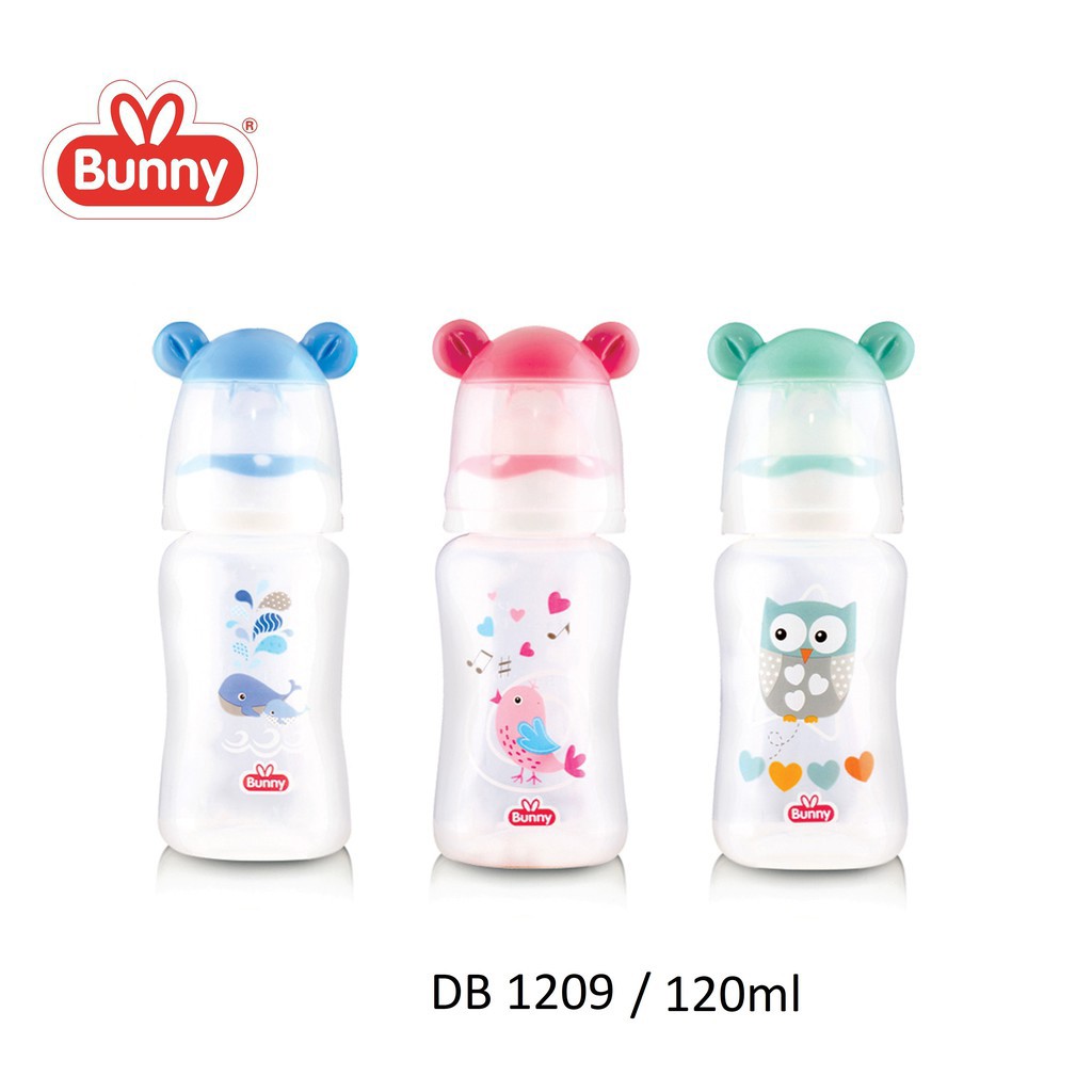 Morinz Lusty Bunny Square Feeding Bottle Botol Susu Tanpa Gagang Dot Bulat 125ml / 250ml