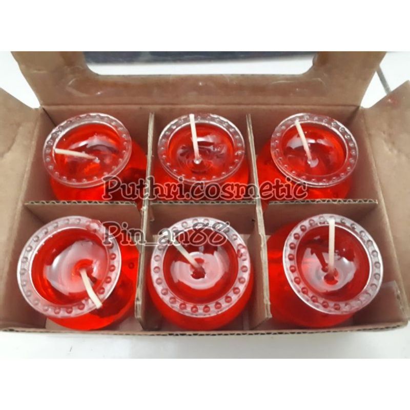Lilin jelly sembahyang Merah Kuning seri lampion / Lilin Jelly lampion /lilin sembahyang