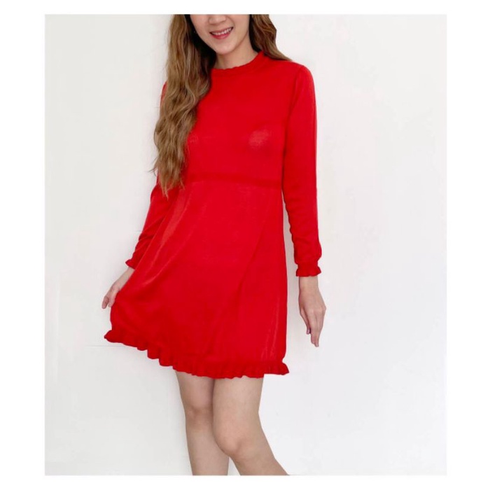 Ameli* Vibrant longsleeve soft knit dres