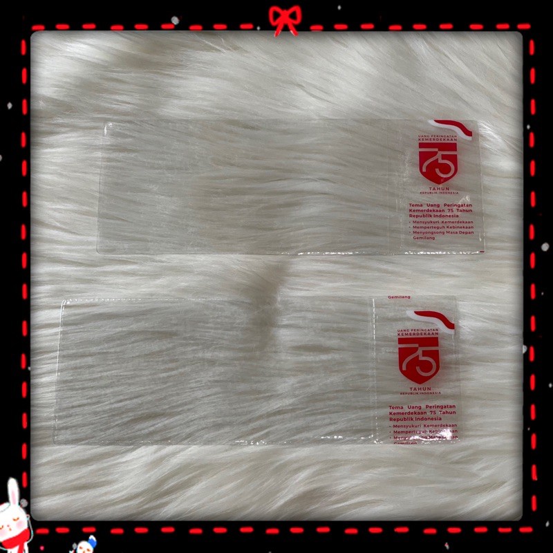 Plastik uang cover untuk 75rb / plastik pelindung uang 75k asli (new)