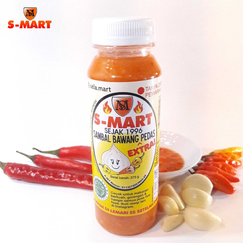 

sambal bawang putih S-Mart Extra Pedas 275 gram