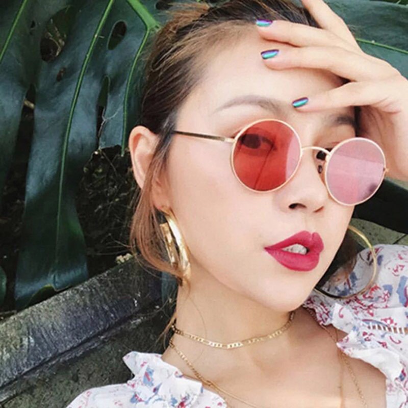 (YUZHU) Bayar Di Tempat Kacamata Sunglass Bentuk Bundar Gaya Vintage Hip Hop