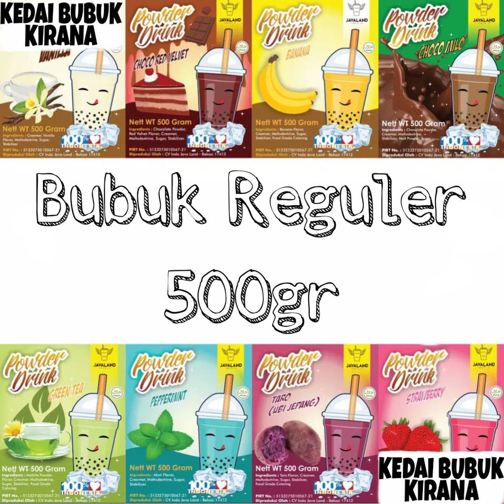 

Bubuk minuman/ Serbuk Minuman aneka rasa, Bubuk Rasa thai tea boba ice cream Javaland 500gr