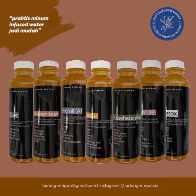 

sari infused water rempah (3 detik langsung minum) Ladang Rempah
