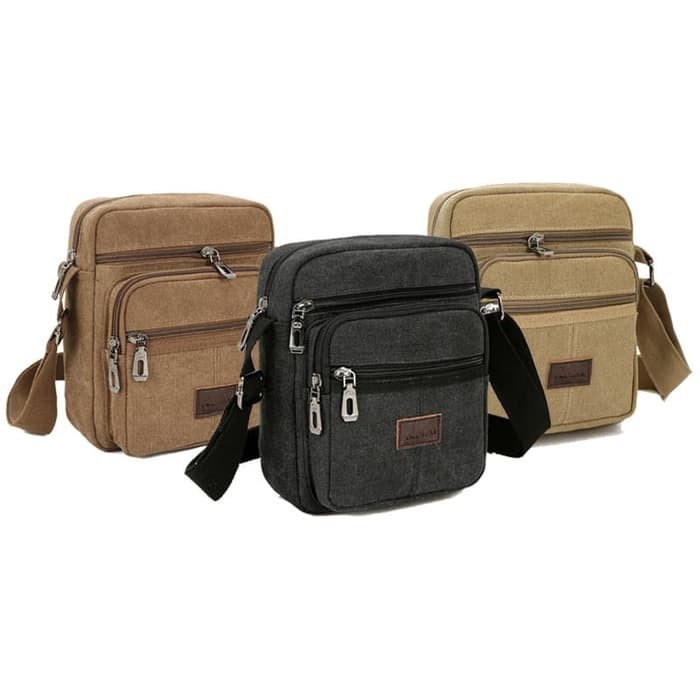 TAS PRIA WANITA SELEMPANG KECIL KANVAS | TAS SLIMBAG MODEL KEKINIAN