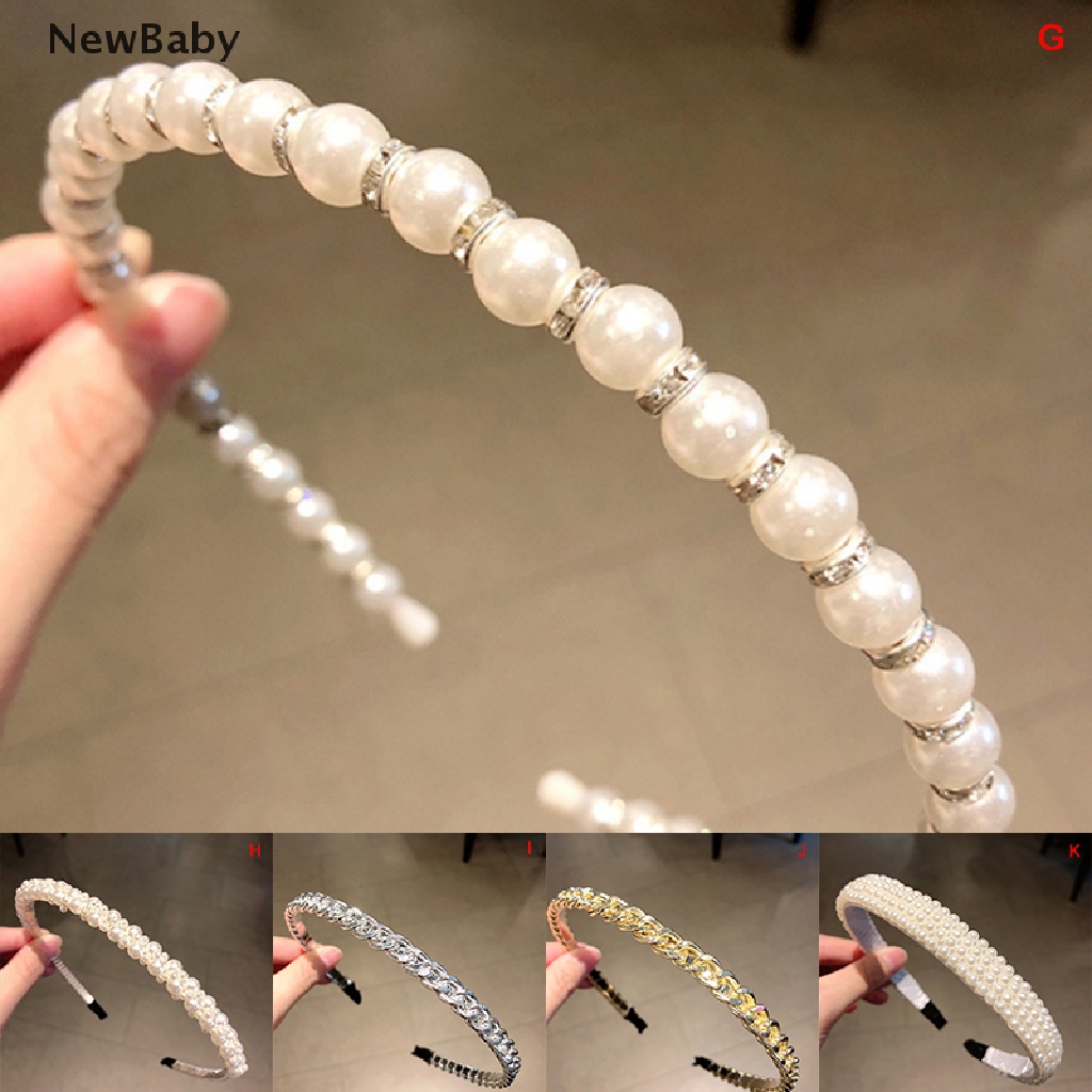 NewBaby Punk Women Pearls Simple Hairbands Sweet Headband Hair Hoops Holder Head Band ID