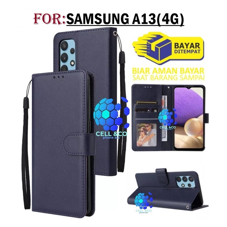 NEW SAMSUNG GALAXY A13 4G 2022 CASE FLIP LEATHER WALLET PREMIUM FLIP CASE BUKA TUTUP KESING HP CASING FLIP CASE WALLET SAMSUNG A13 4G TERBARU