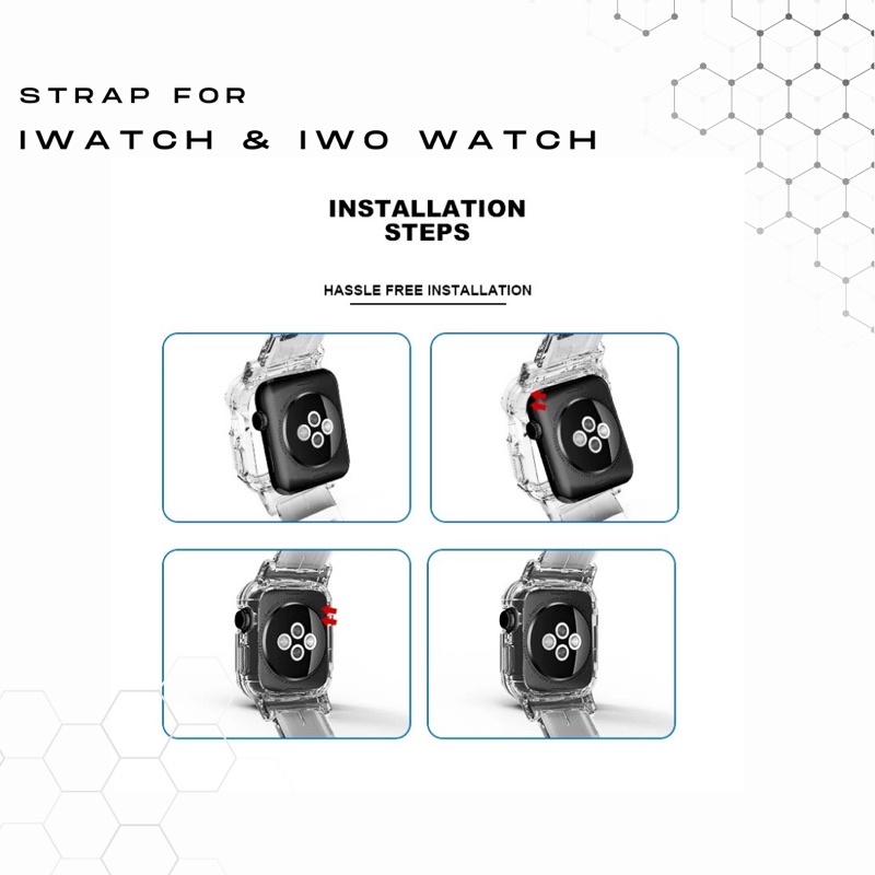 STRAP TRANSPARAN SPORT STYLE IWATCH &amp; IWO WATCH