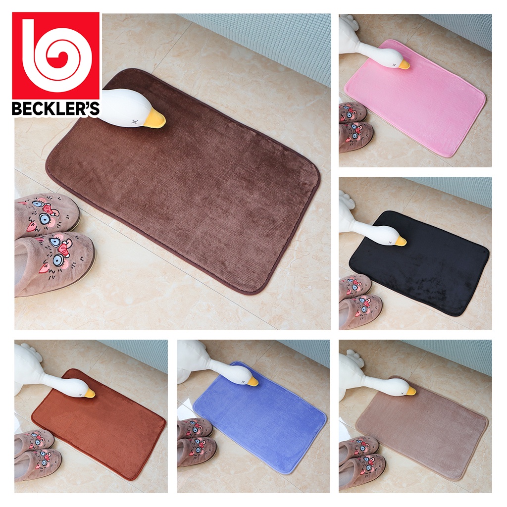 Beckler's Keset Kamar Mandi Flanel Anti Slip 9 Warna / Keset Kaki Flanel Menyerap Air Uk 40x60CM