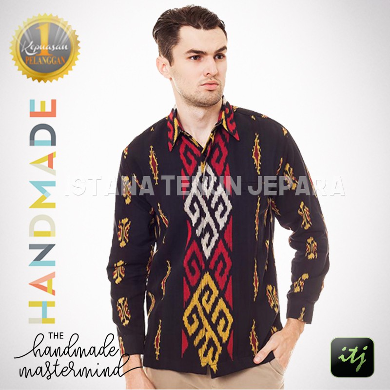 Kemeja Batik  Panjang Kemeja Tenun Pria Handmade Etnik 