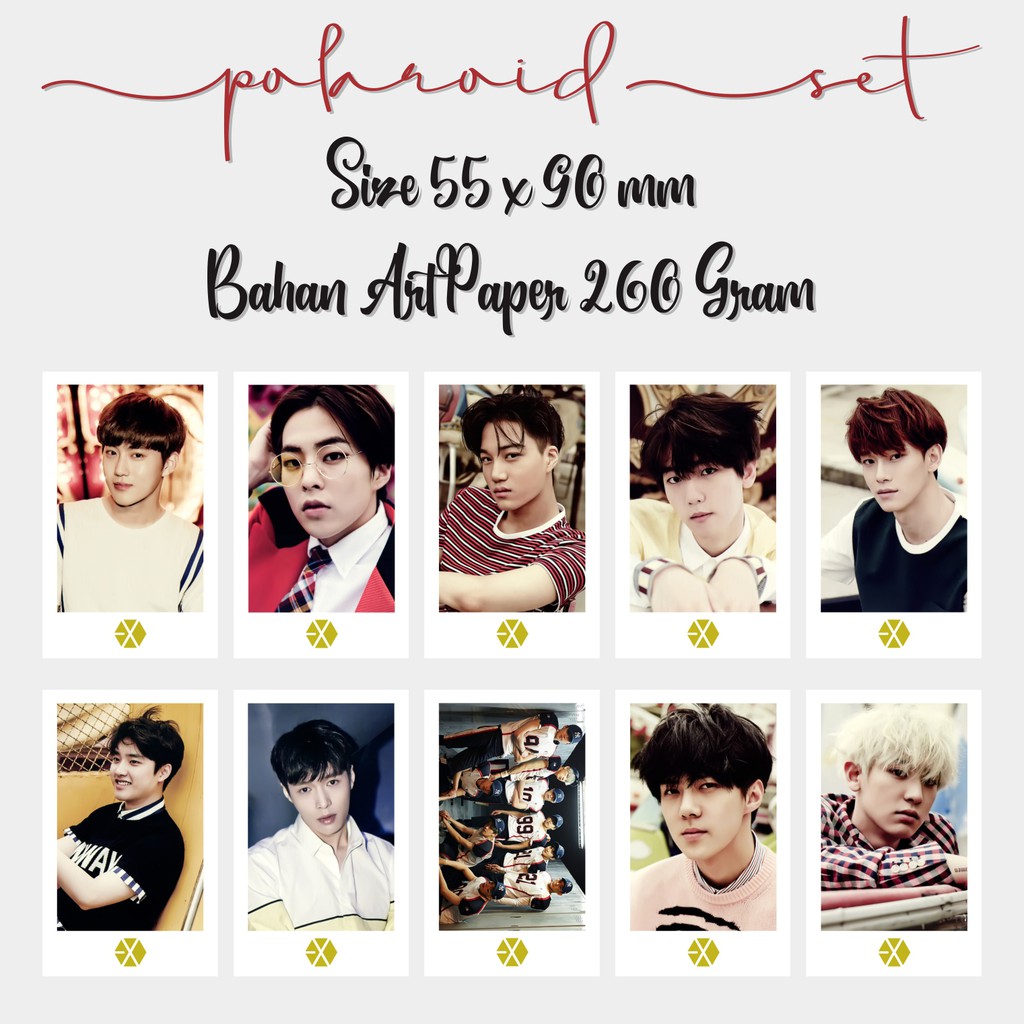 Polaroid Exo Kpop Lomocard Lomo Card Foto Photo Set Paket Lucky One Monster Love Me Right