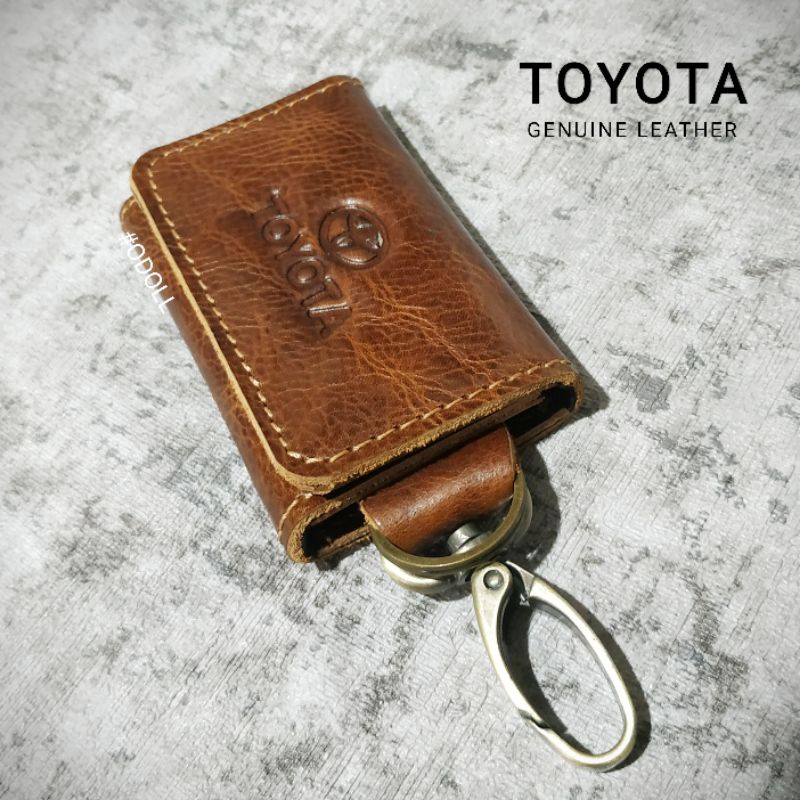 Gantungan Stnk Mobil Kulit Asli Toyota Dompet Tempat Keychain