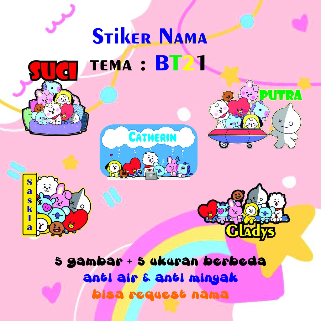 

Stiker Nama Lucu BT21