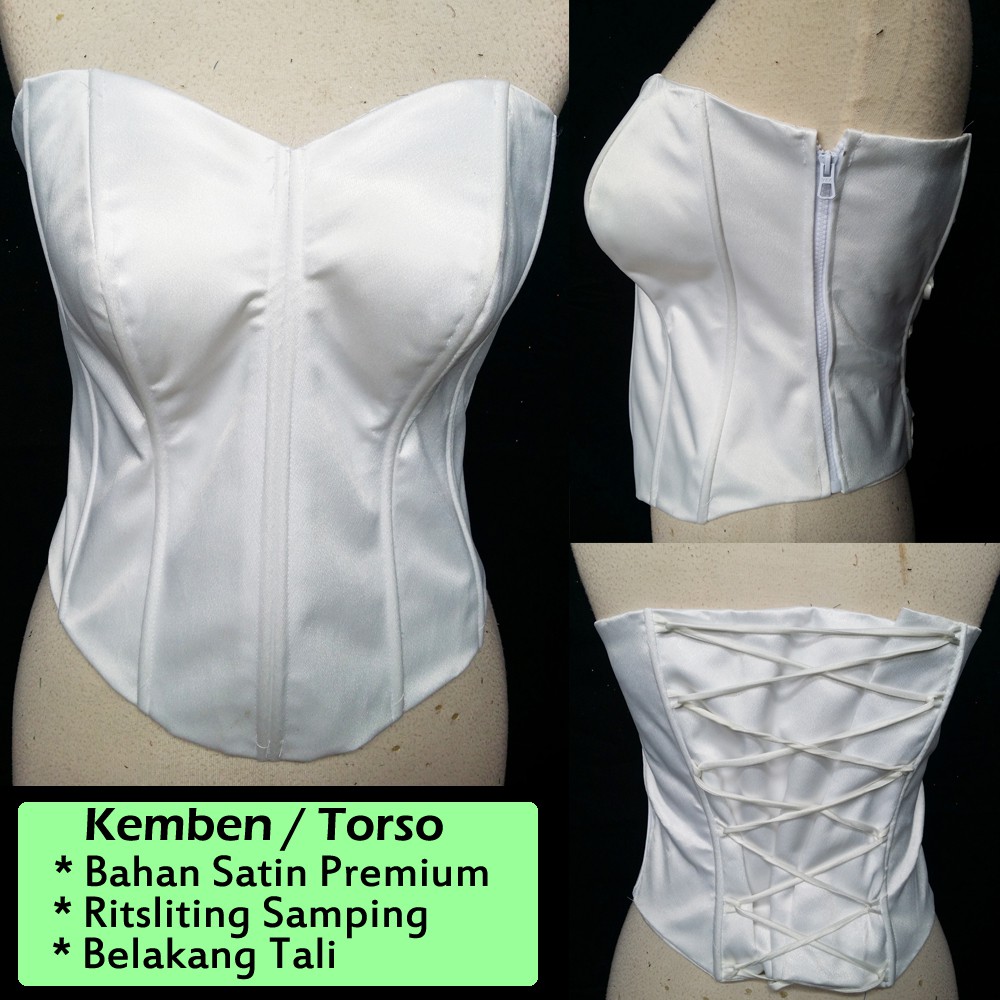 Kemben Satin Kemben Kebaya Dalaman Kebaya Torso Pakaian Wanita Warna Putih