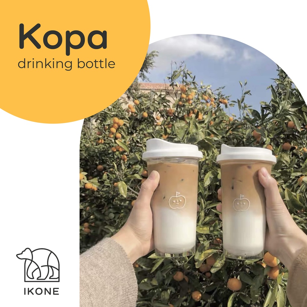 【IKONE】KOPA Botol Minuman Drinking Bottle Water Bottle Cup Coffee Tea Cangkir Kopi Teh Minuman Aesthetic Estetik Takeaway Cup Starbucks Mug Gelas