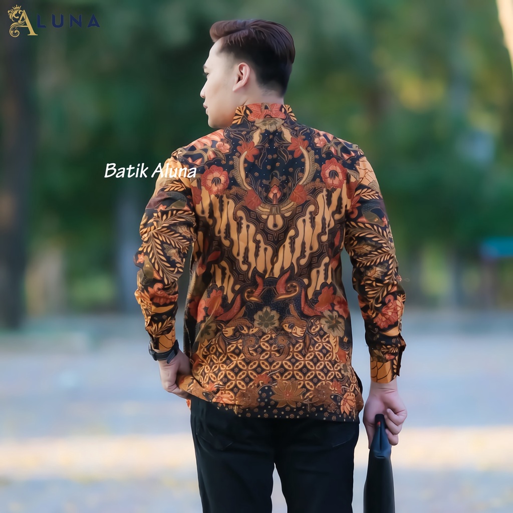 BAJU KEMEJA KONDANGAN FORMAL BATIK PRIA LENGAN PANJANG PREMIUM REGULAR COWOK MODERN ALUNA PCW 099