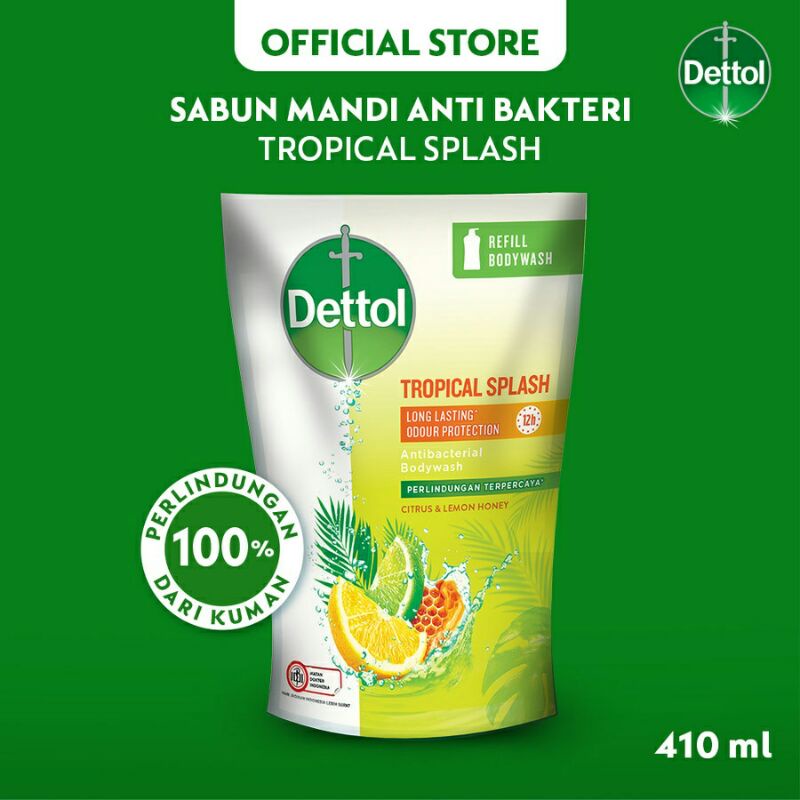 DETTOL Body Wash Tropical Splash Refill 410g