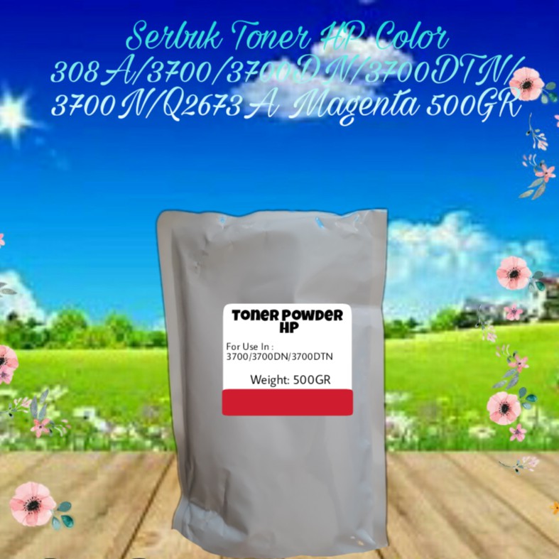 Serbuk Toner Refill Bubuk Powder HP 308A 3700 3700DN 3700DTN 3700N Series Q2673A Magenta 500gr