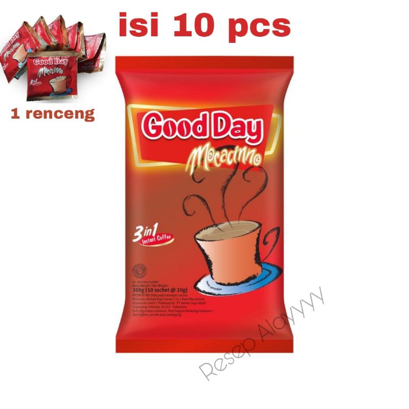 

Kopi GOOD DAY MOCCACINO sachet 20 gram ISI 10 sachset || Kopi Instan 3 In 1 Mocacinno Minuman Bubuk