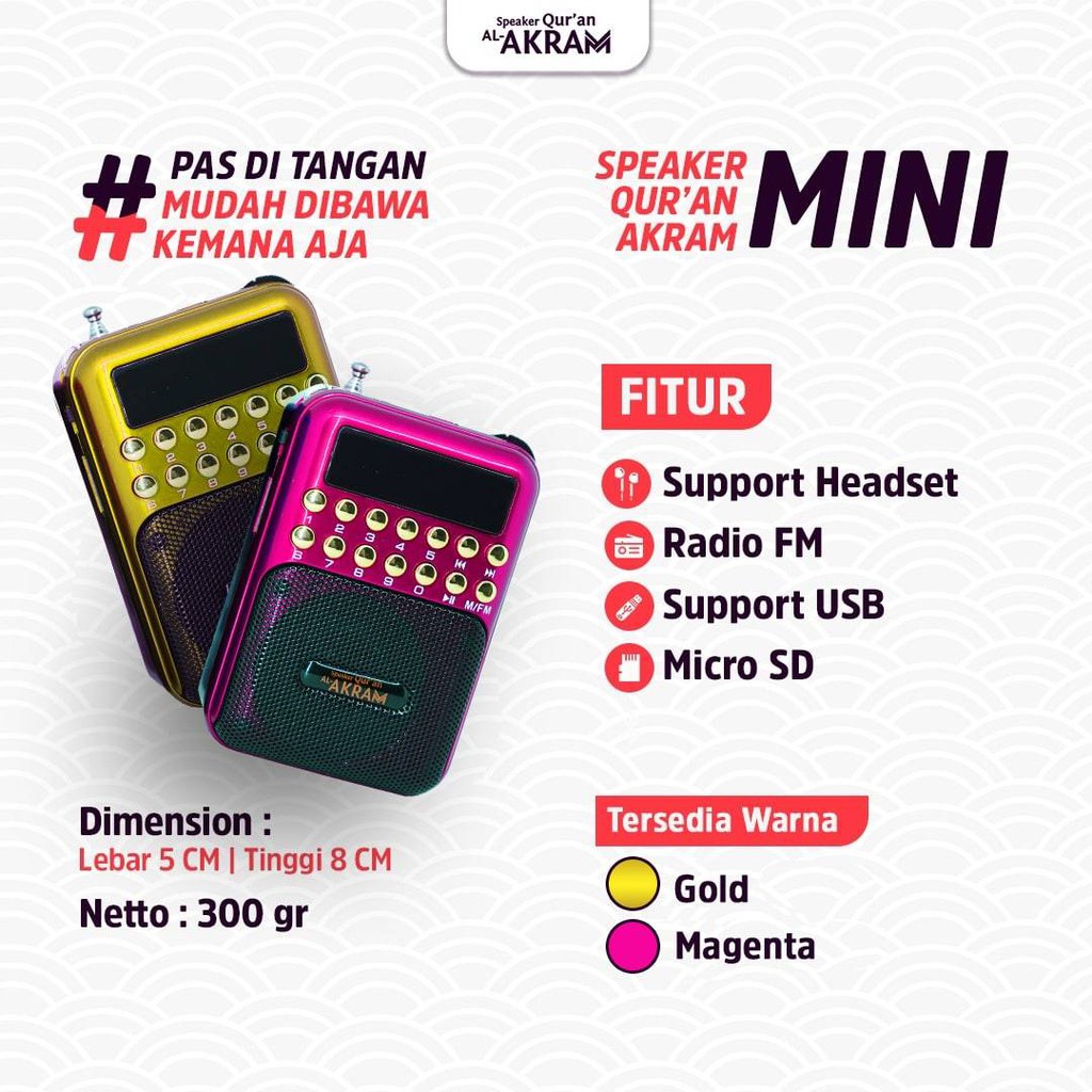 Al Akram - Audio Qur'an Al-Akram Mini Speaker