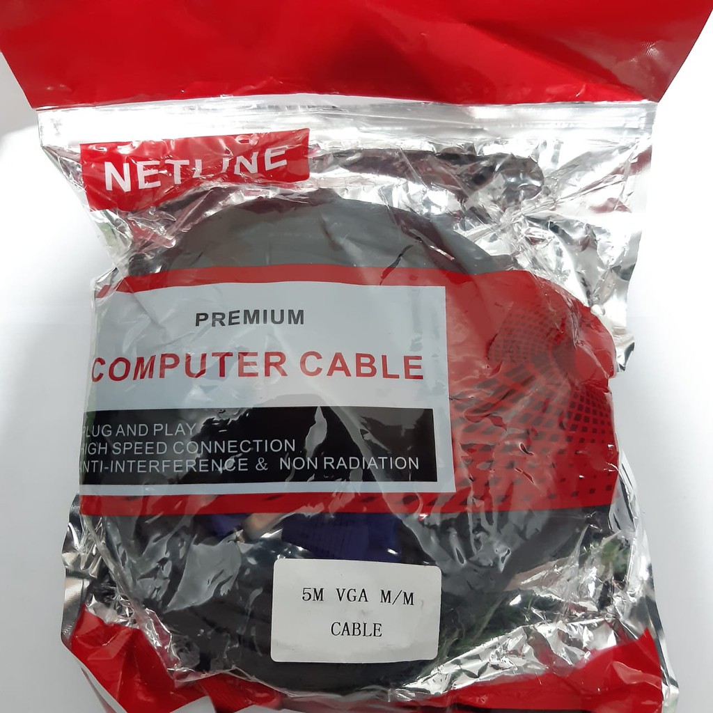 Netline Kabel VGA to VGA 5Meter Gold Plated