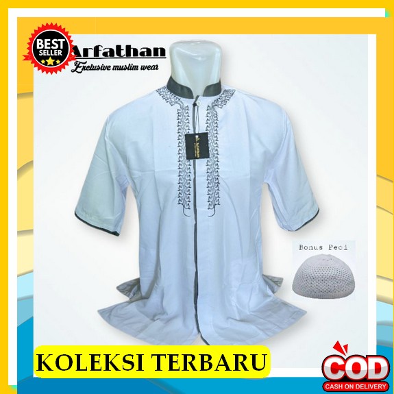 Baju Koko Dewasa Muslim Pria Kemeja Kokoh Coco Kurta Pakistan Turki Nibras Qurta Katun Toyobo Bju Ka