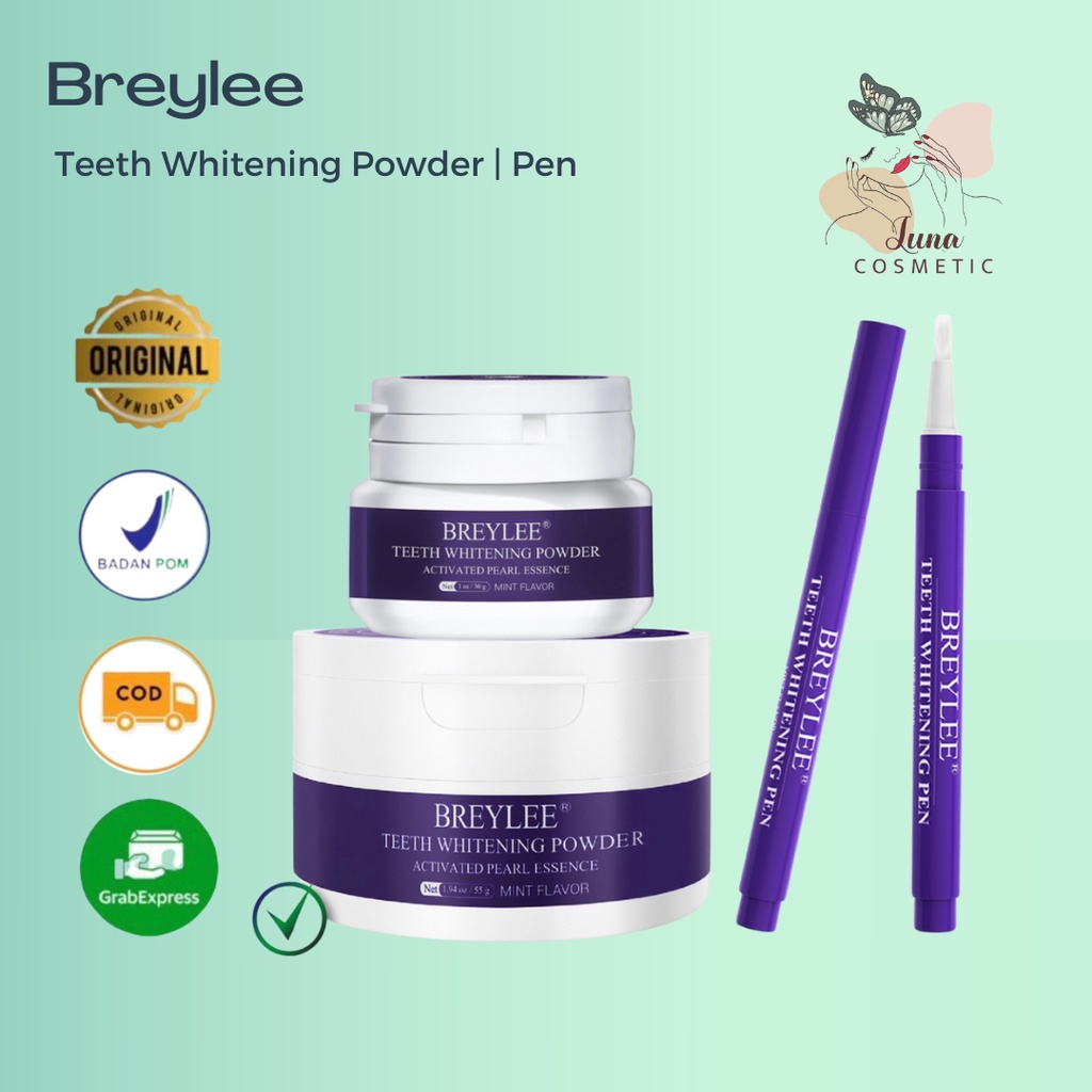 BREYLEE Teeth Whitening Powder odol Pemutih Gigi Dan Karang Gigi Pen Pembersih Karang Gigi Memutihkan Gigi Perawatan Diri