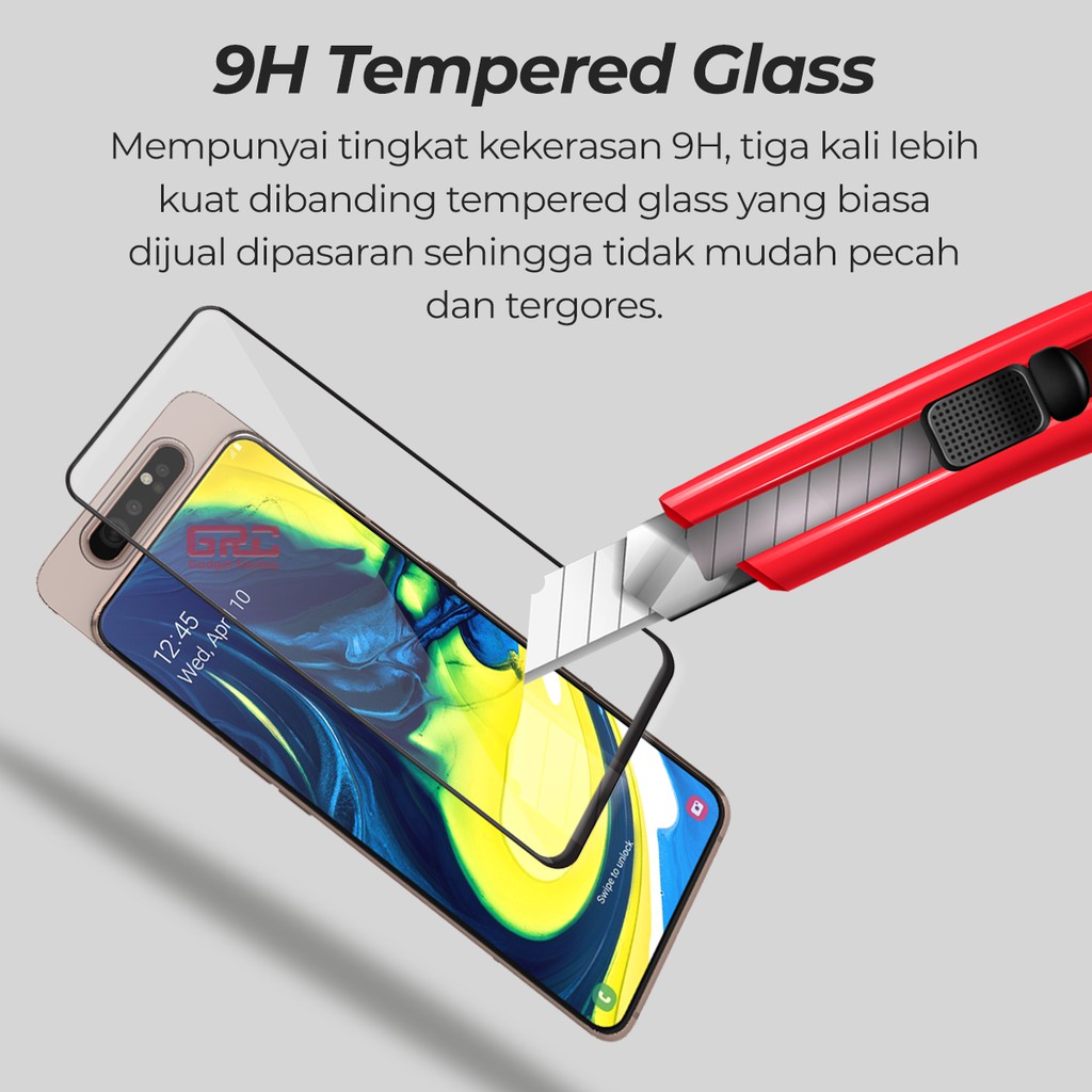 Tempered Glass SAMSUNG Galaxy A80 HOGO Full Cover Anti Gores Kaca