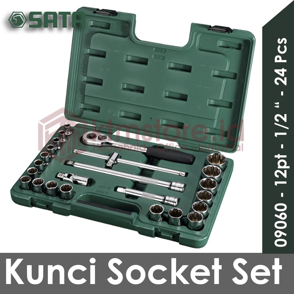 SATA TOOLS Kunci Socket Set 24 Pcs 1/2 INCH 12pt 09060