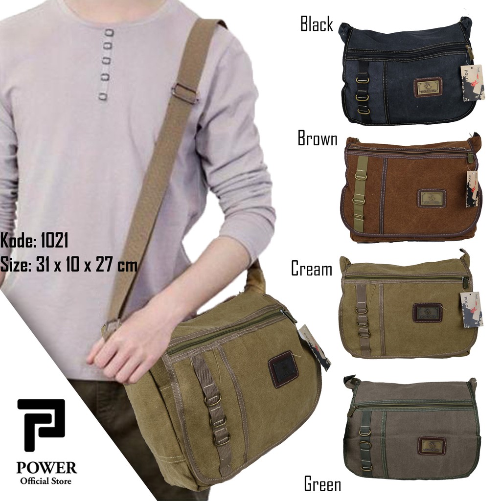 Tas Selempang Kanvas Polo Power Shoulder bag Canvas Import Tas Slempang Kanvas Pria Import #1021