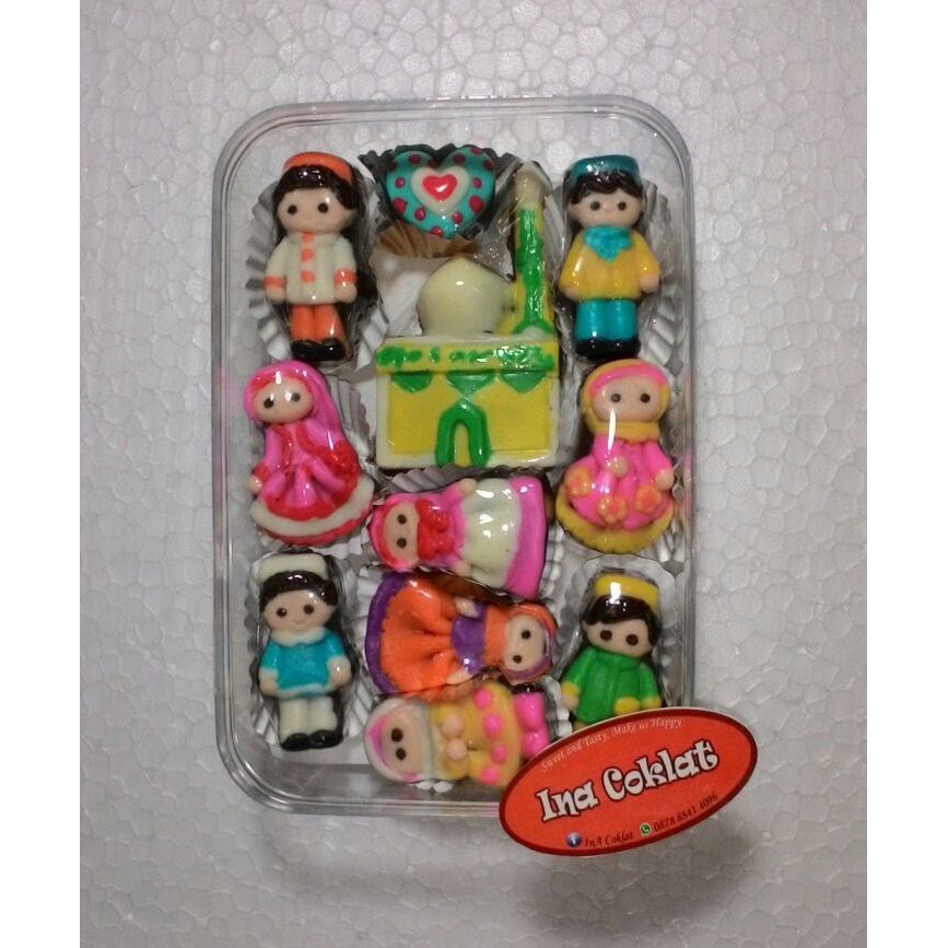 

Cokelat lebaran karakter anak muslim