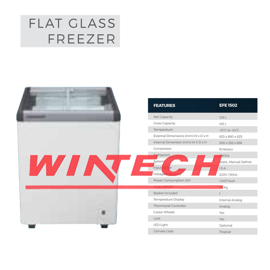LIEBHERR EFE-1502 FLAT GLASS FREEZER / BOX PENDINGIN / FREEZER