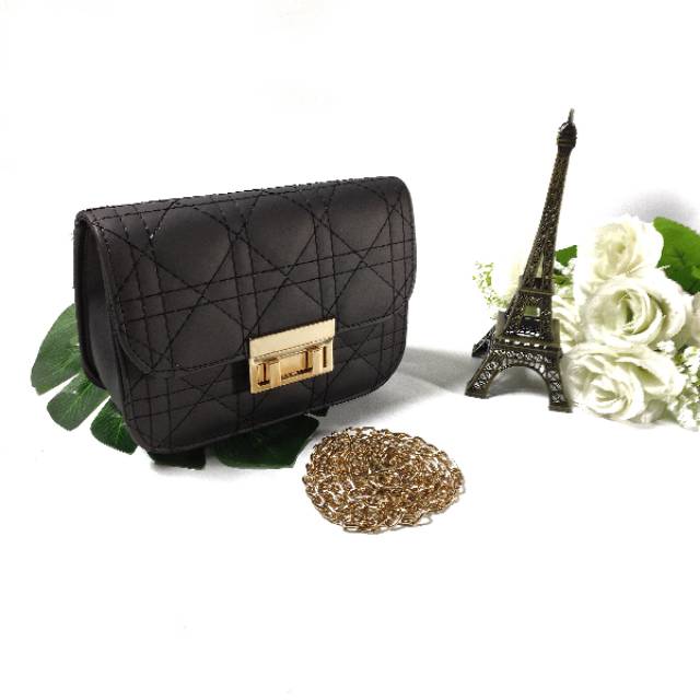 Tas wanita jelly mate Catherine tas slempang tas murah tas pesta clutch tas slempang rantai murah