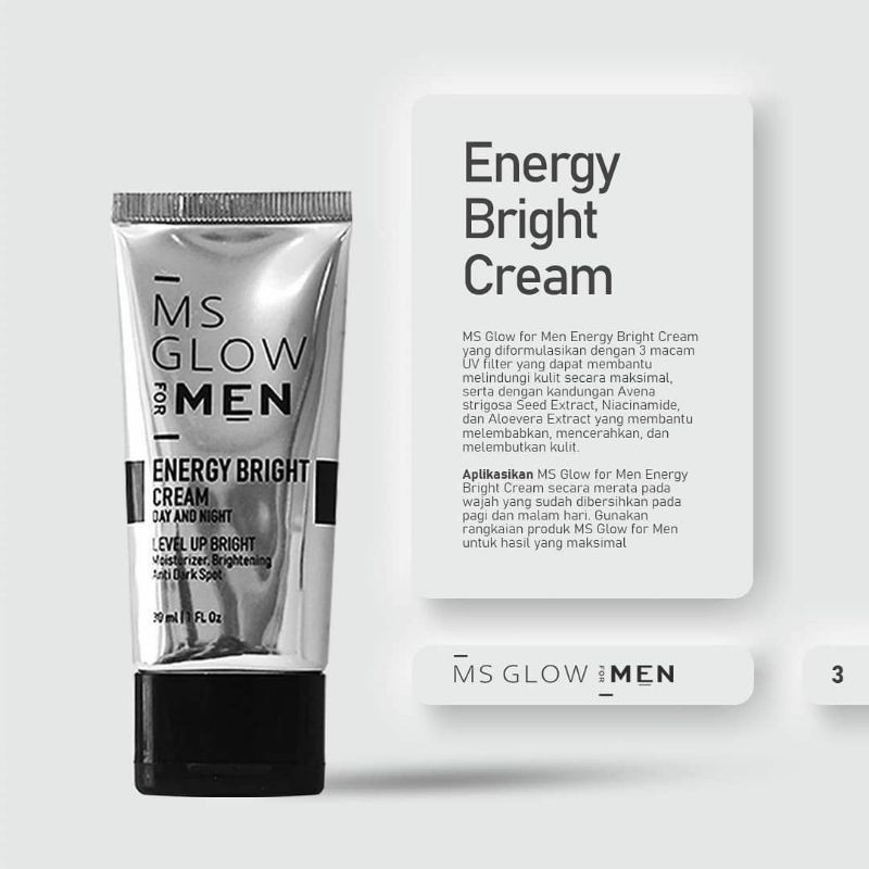 Miffglow - MsGlow For men paket basic dan complete Ms GLOW MEN krim laki laki, perawatan wajah pria