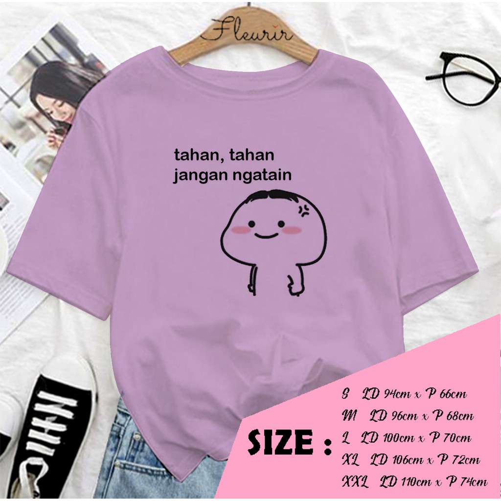 FLEURIR - KAOS WANITA PENTOL TAHAN DEWASA LENGAN PENDEK TEE UNISEX