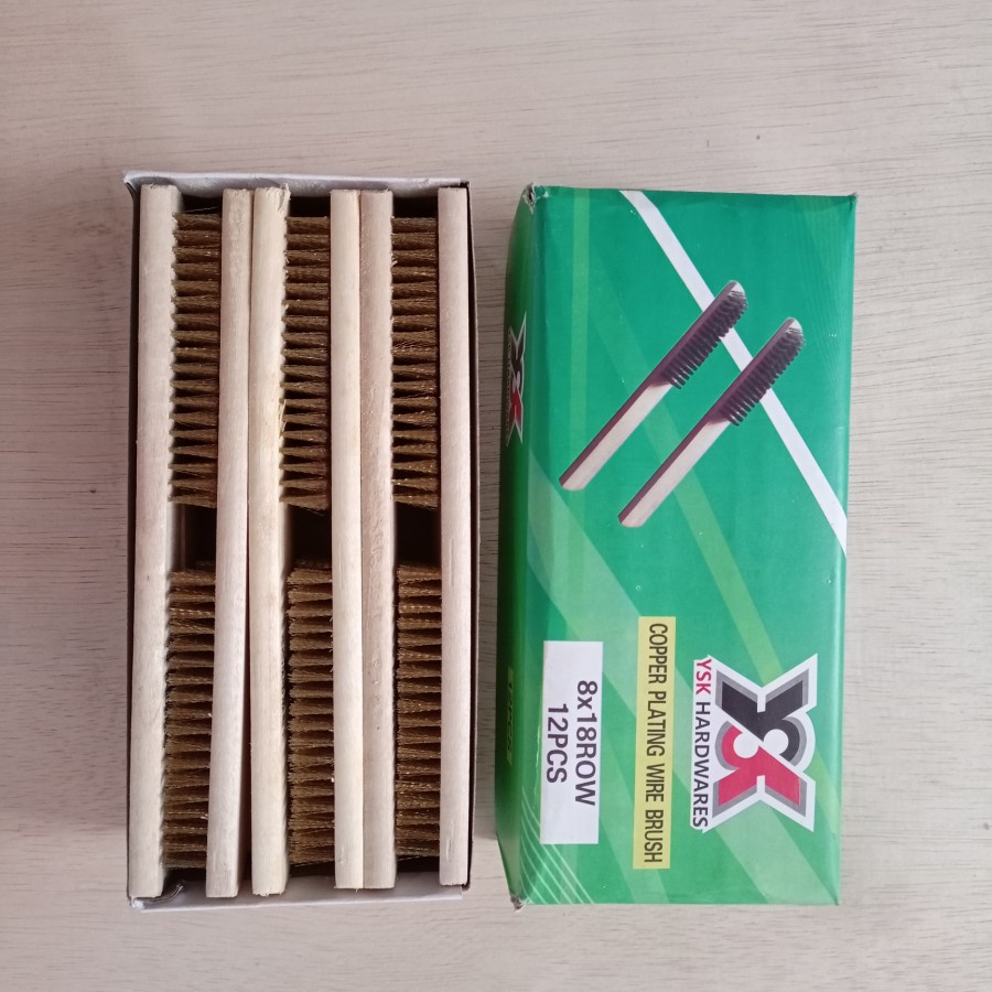 Sikat Kawat Baja Kuningan 8 Baris / Copper Wrie Brush Premium Termurah