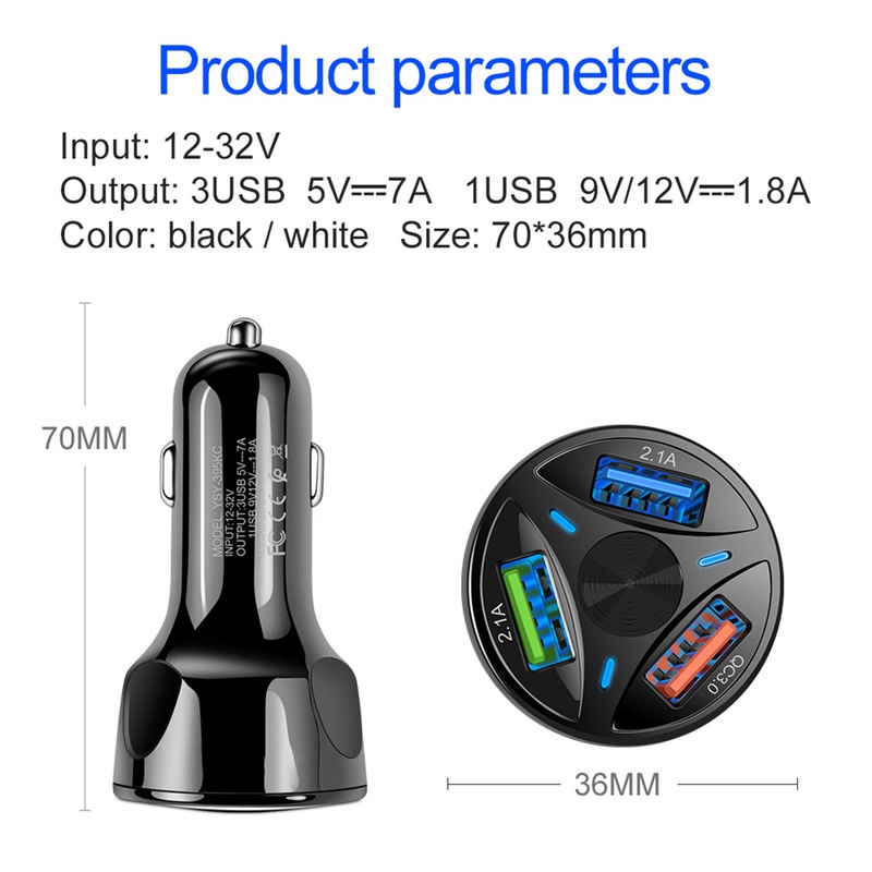 Adapter Charger 3 Port Usb Portabel Untuk Mobil