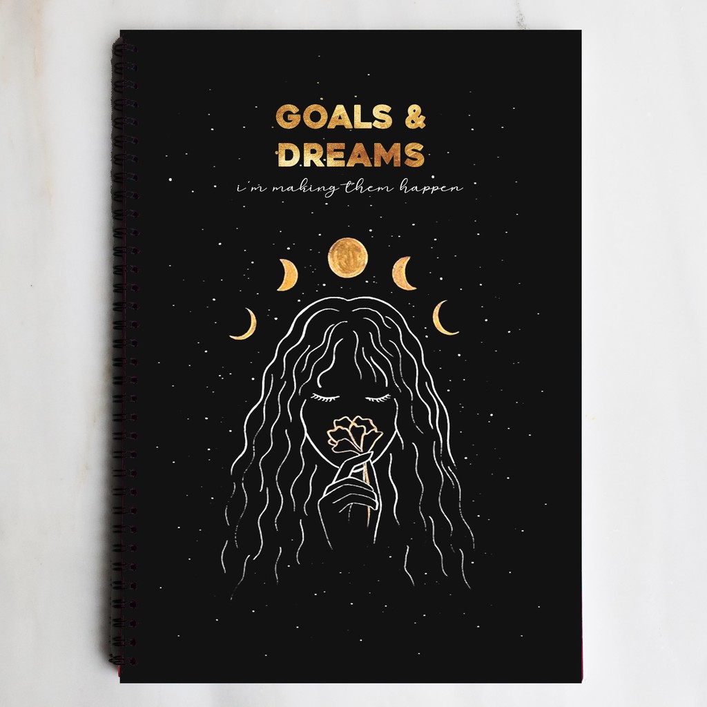 

GOALS AND DREAMS Notebook Spiral Ruled/ Grid/ Dotted Journal Buku Tulis Catatan Sekolah Kuliah